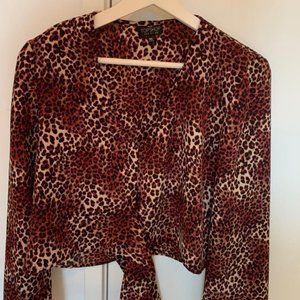 Topshop Petite blouse cheeta print